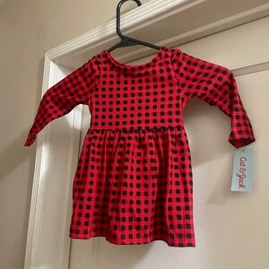 NWT 12M Red and Black Checker Dress
